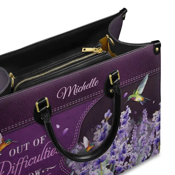 Christianartbag Handbags, Out Of Difficulties Grow Miracles 1 Peter 5 10 Hummingbird Lavender, Handbag Design, Monogram Leather Handbag, Gifts for Women, CABLTB07271223.