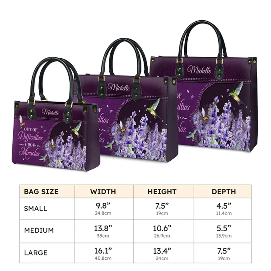 Christianartbag Handbags, Out Of Difficulties Grow Miracles 1 Peter 5 10 Hummingbird Lavender, Handbag Design, Monogram Leather Handbag, Gifts for Women, CABLTB07271223.