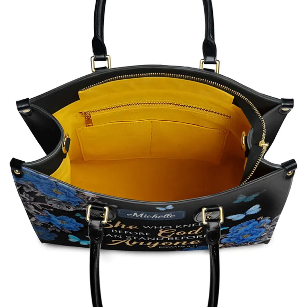 Christianartbag Handbags, She Who Kneels Before God Romans 8 31, Handbag Design, Monogram Leather Handbag, Gifts for Women, CABLTB01271223.