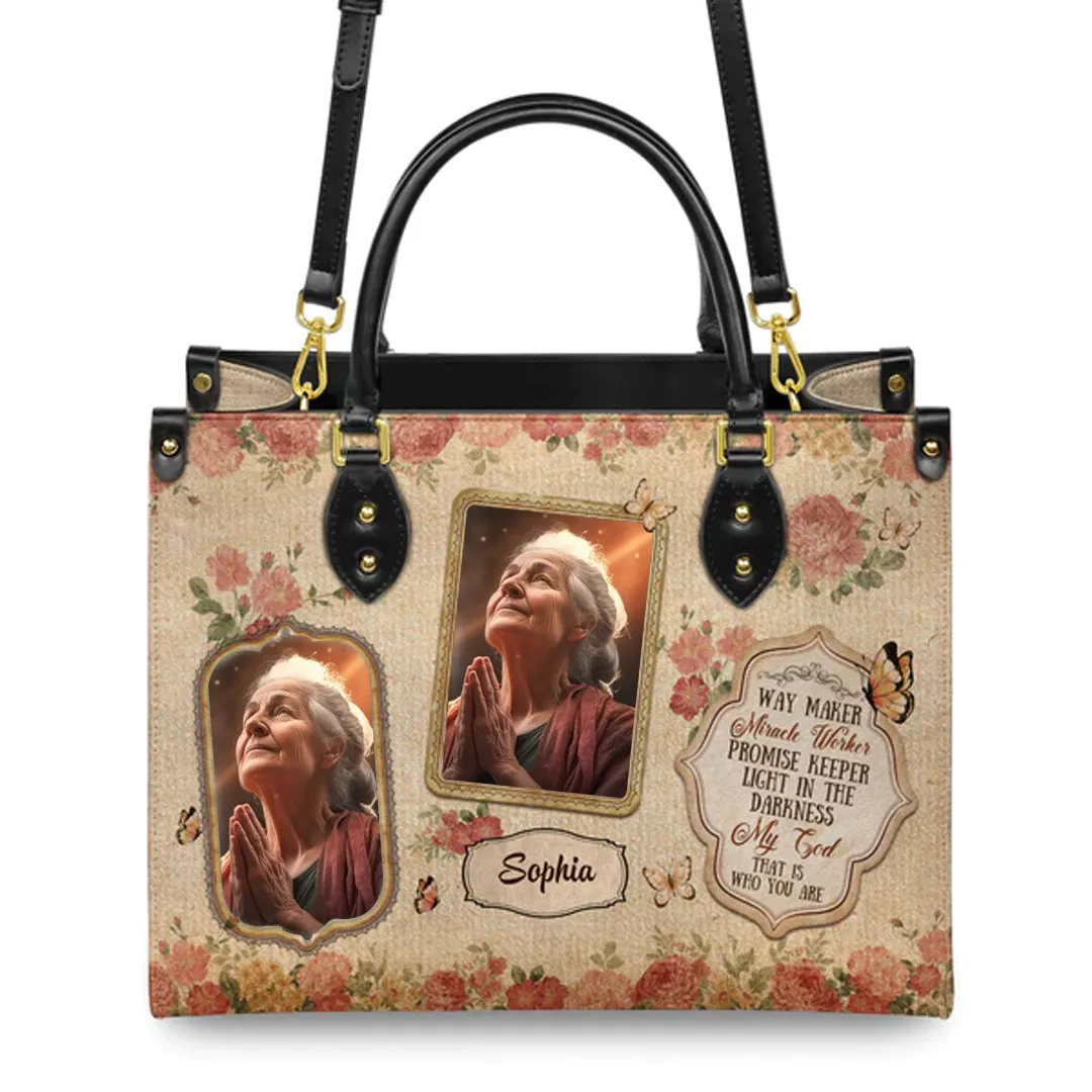 Christianartbag Handbags, Way Maker Miracle Worker Promise Keeper Leather Handbag, Handbag Design, Personalized Leather Handbag, Gifts for Women, CABLTB01141223.