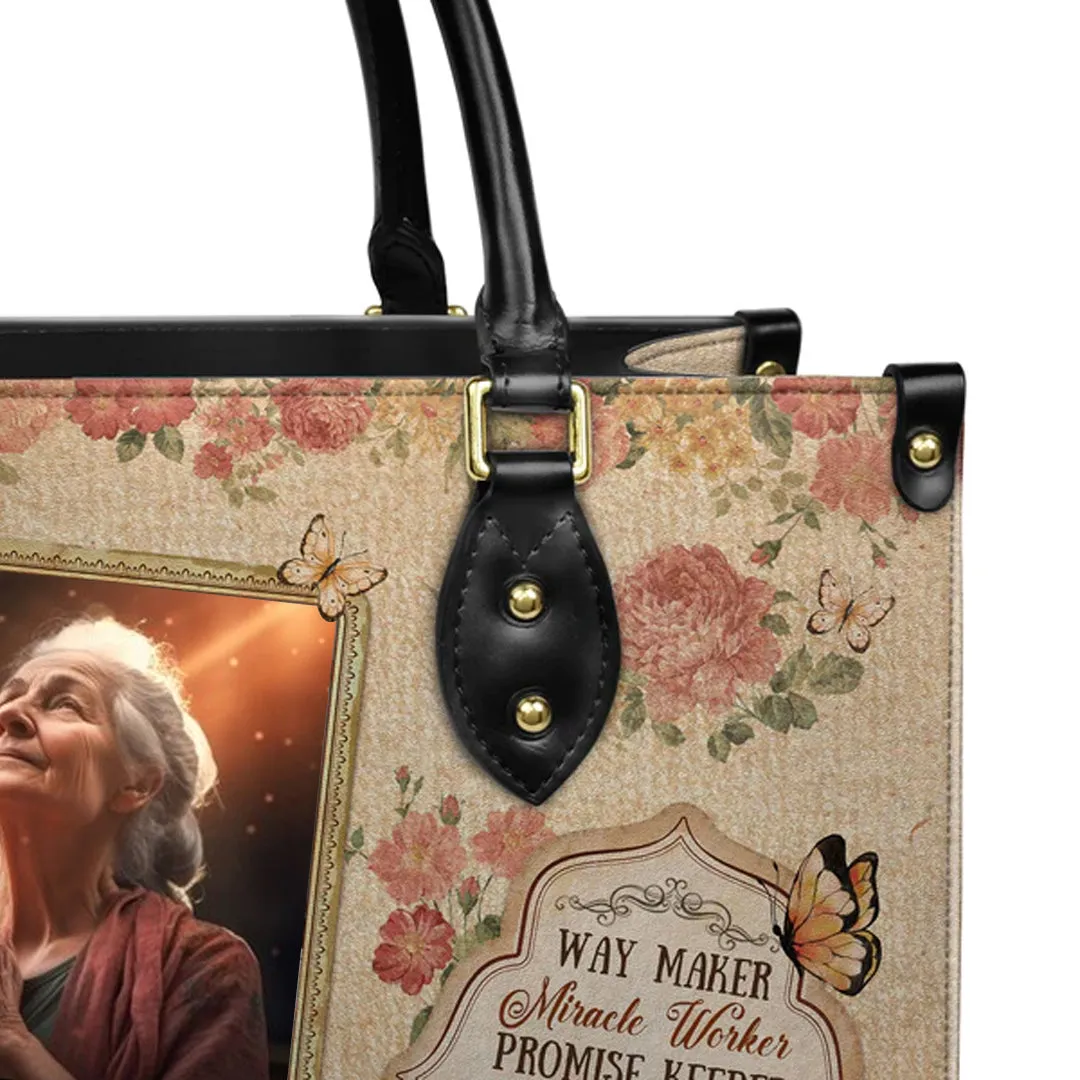 Christianartbag Handbags, Way Maker Miracle Worker Promise Keeper Leather Handbag, Handbag Design, Personalized Leather Handbag, Gifts for Women, CABLTB01141223.