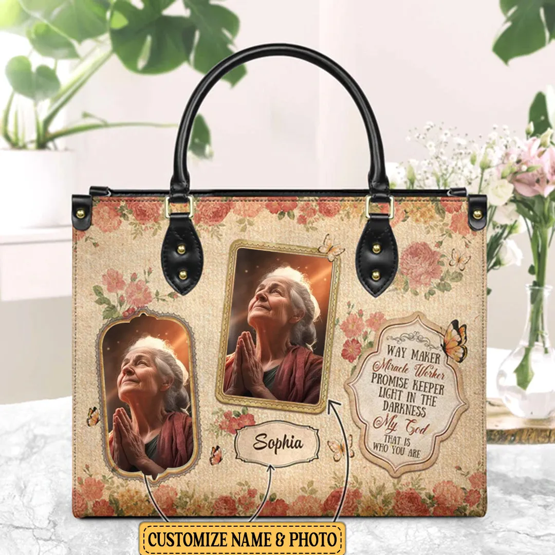 Christianartbag Handbags, Way Maker Miracle Worker Promise Keeper Leather Handbag, Handbag Design, Personalized Leather Handbag, Gifts for Women, CABLTB01141223.