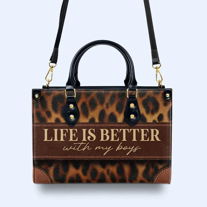 CHRISTIANARTBAG - Life Is Better With My Boys - Bespoke Leather Handbag - CABLTHB19300324.