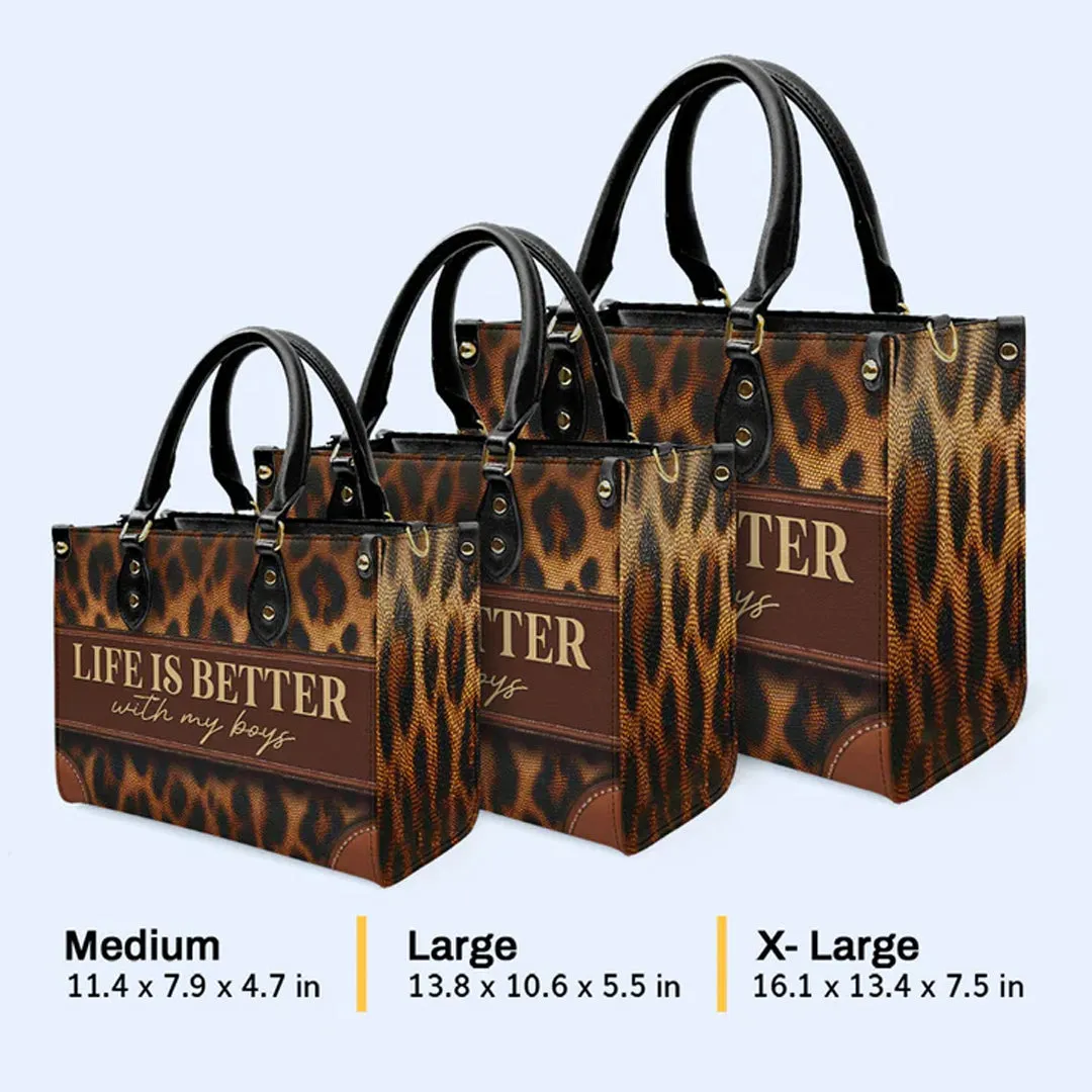 CHRISTIANARTBAG - Life Is Better With My Boys - Bespoke Leather Handbag - CABLTHB19300324.