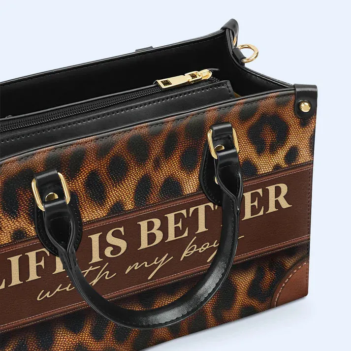 CHRISTIANARTBAG - Life Is Better With My Boys - Bespoke Leather Handbag - CABLTHB19300324.