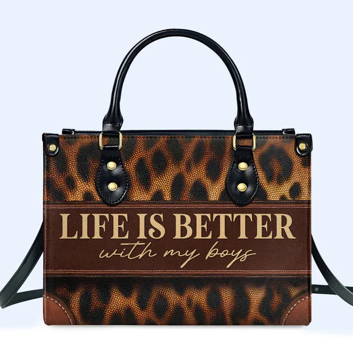 CHRISTIANARTBAG - Life Is Better With My Boys - Bespoke Leather Handbag - CABLTHB19300324.