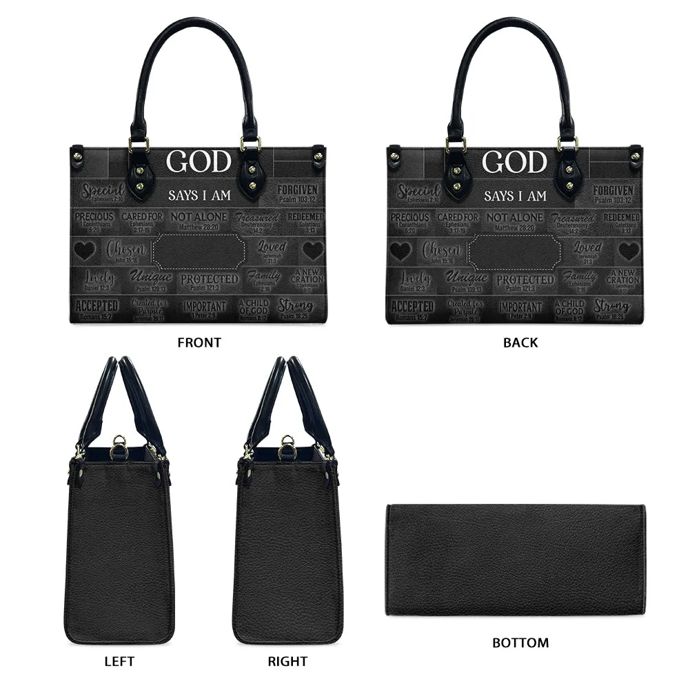 CHRISTIANARTBAG Personalized Faith Leather Tote - Custom Name Religious Leather Handbag - Christian Handbag.