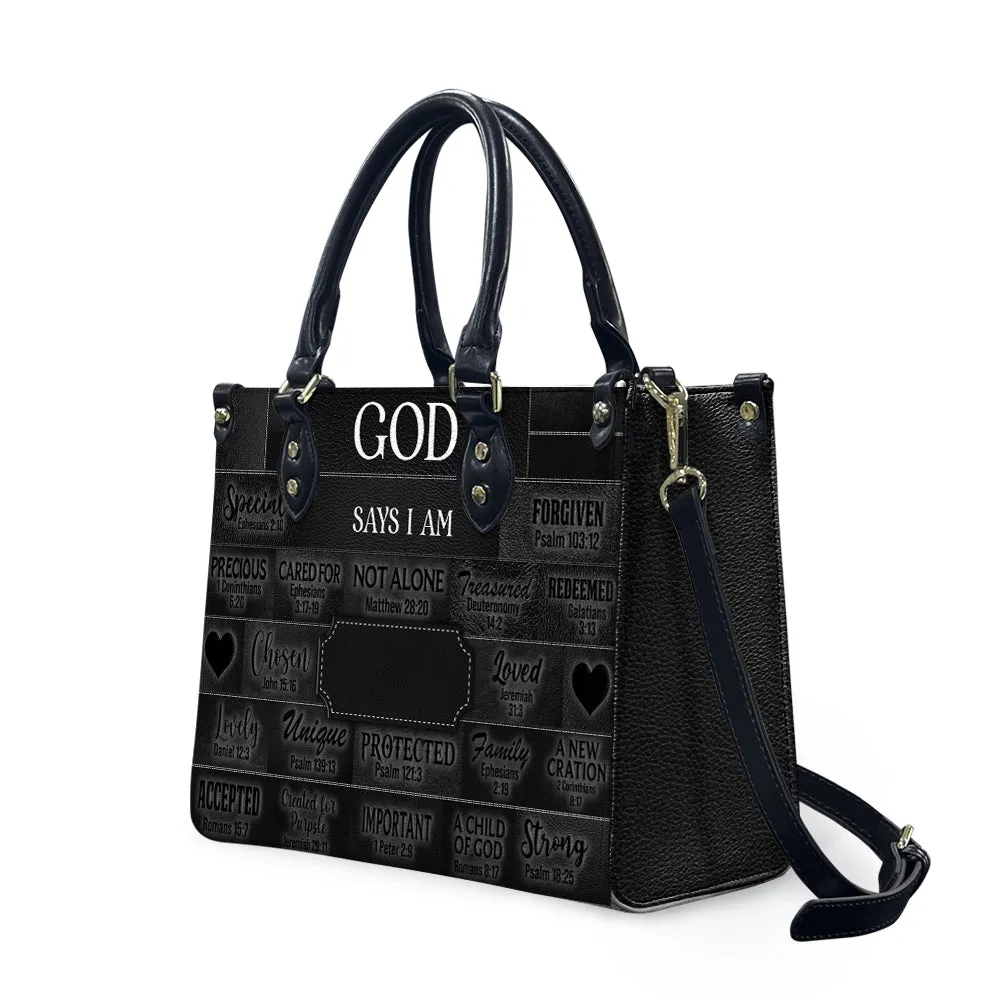 CHRISTIANARTBAG Personalized Faith Leather Tote - Custom Name Religious Leather Handbag - Christian Handbag.