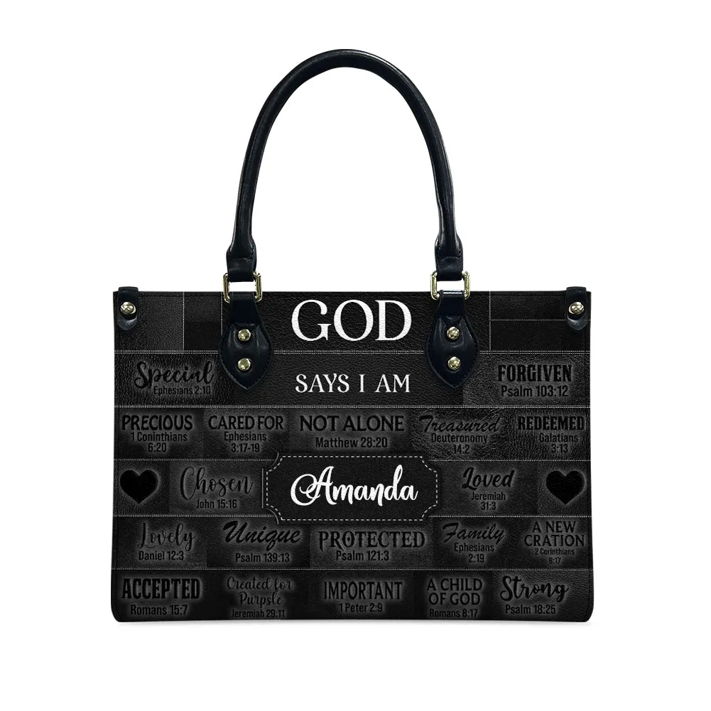 CHRISTIANARTBAG Personalized Faith Leather Tote - Custom Name Religious Leather Handbag - Christian Handbag.