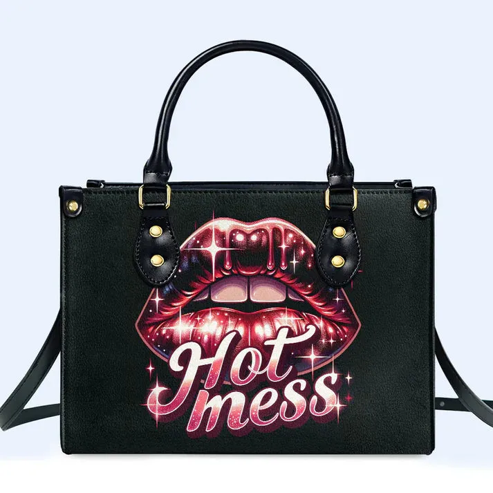 CHRISTIANARTBAG 'Sassy Hot Mess' Custom Text Leather Handbag - CABLTHB18300324.