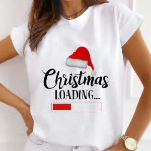 Christmas Fashion Women White T-Shirt Y