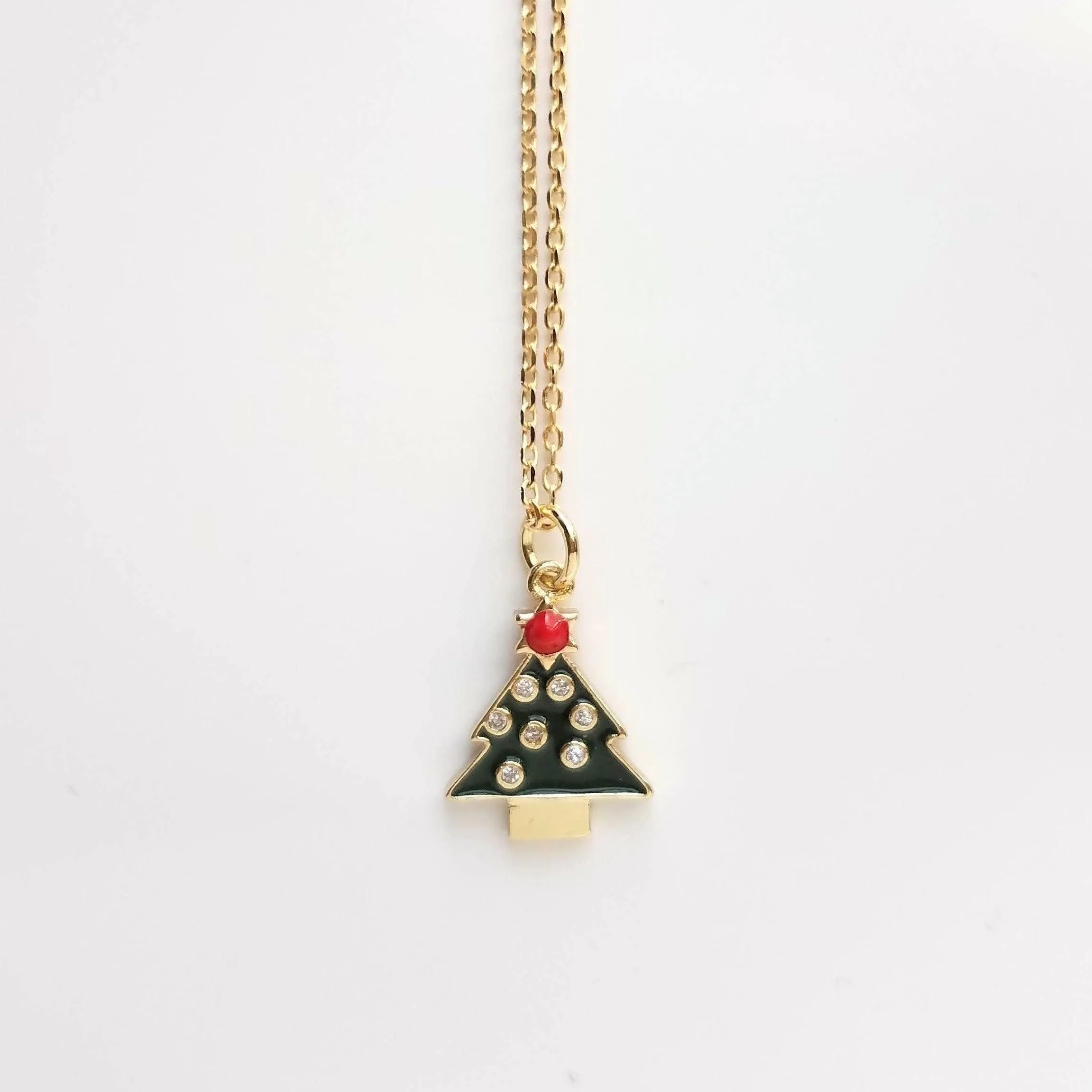 Christmas Tree Necklace, Christmas jewelry, xmas tree necklace, xmas necklace, xmas tree pendant, Christmas necklace, small Christmas tree
