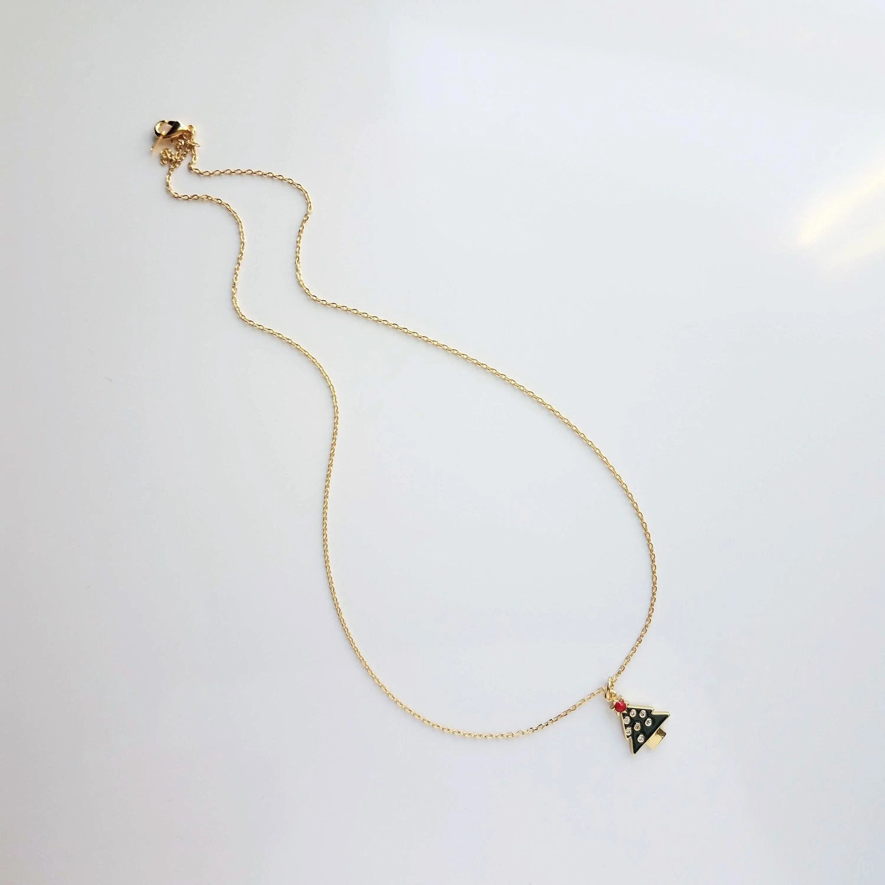 Christmas Tree Necklace, Christmas jewelry, xmas tree necklace, xmas necklace, xmas tree pendant, Christmas necklace, small Christmas tree