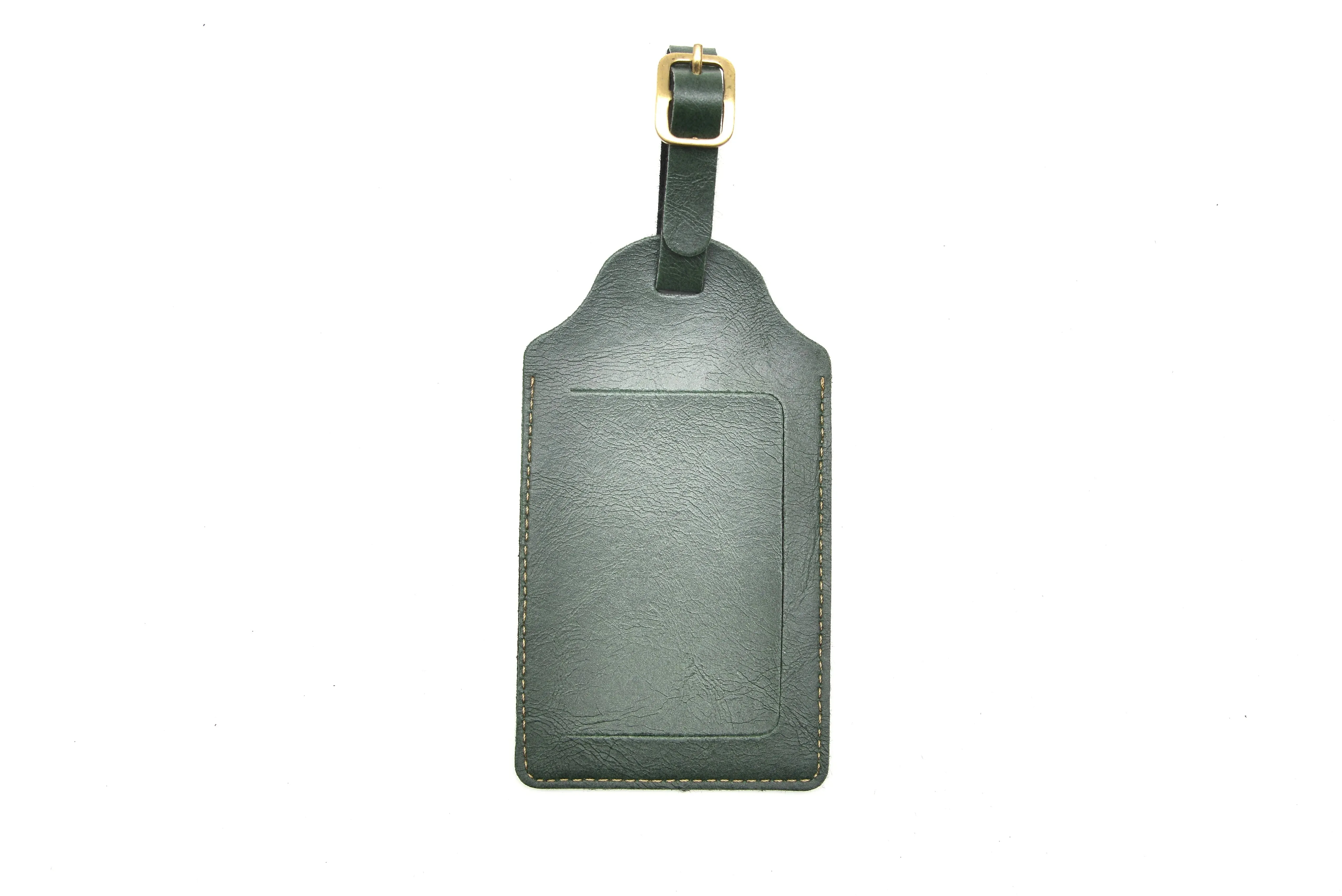 Classy Leather Customized Luggage Tag (Green)