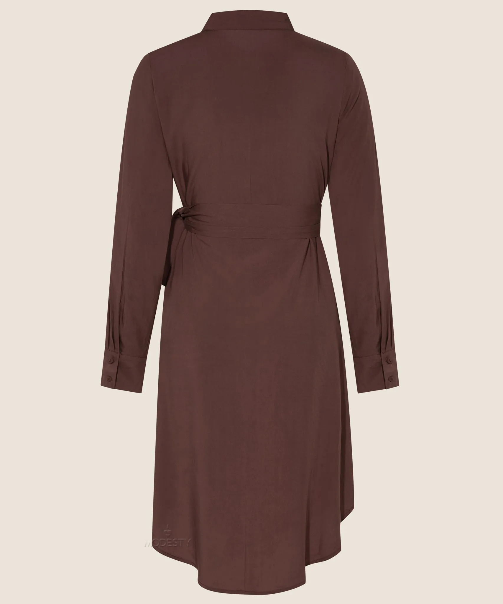 Cocoa Brown Button Down Long Sleeve Tunic