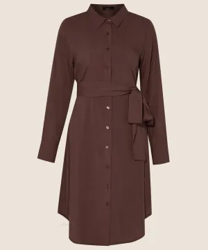 Cocoa Brown Button Down Long Sleeve Tunic