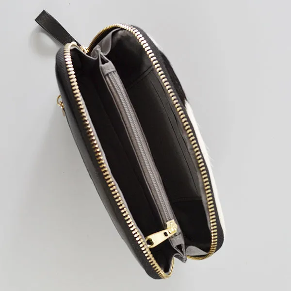 Collection Carmichael |  Ladies Black Cowhide Leather Phone Wristlet Wallet