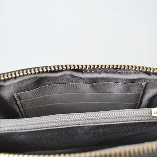 Collection Carmichael |  Ladies Black Cowhide Leather Phone Wristlet Wallet