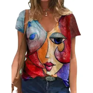 Colorful Face Art T shirts