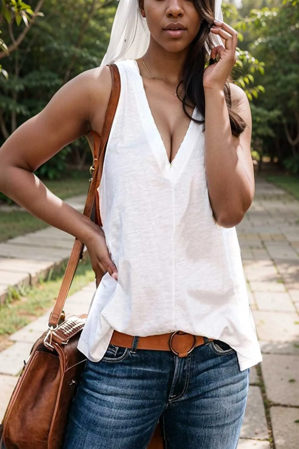 comfort sleeveless v neck tank top in solid colors