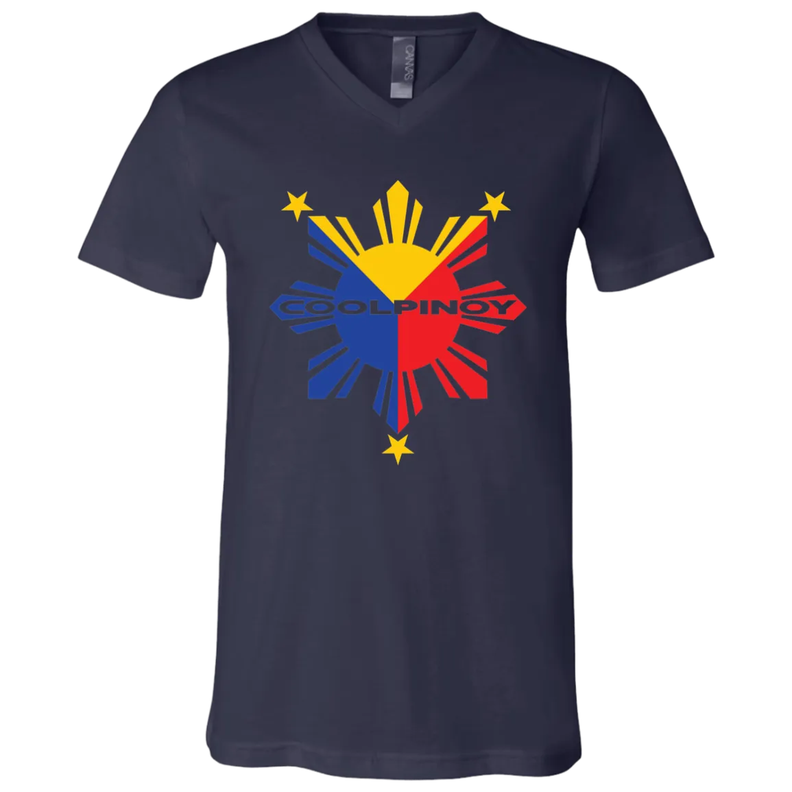 CoolPinoy Tricolor Unisex Jersey V-Neck T-Shirt