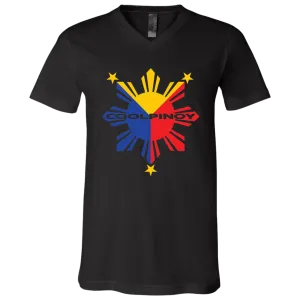 CoolPinoy Tricolor Unisex Jersey V-Neck T-Shirt