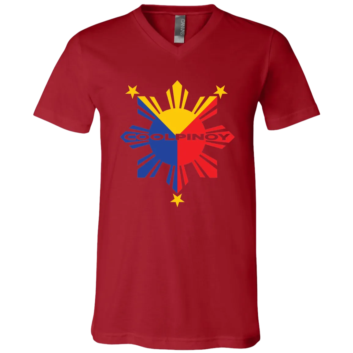 CoolPinoy Tricolor Unisex Jersey V-Neck T-Shirt
