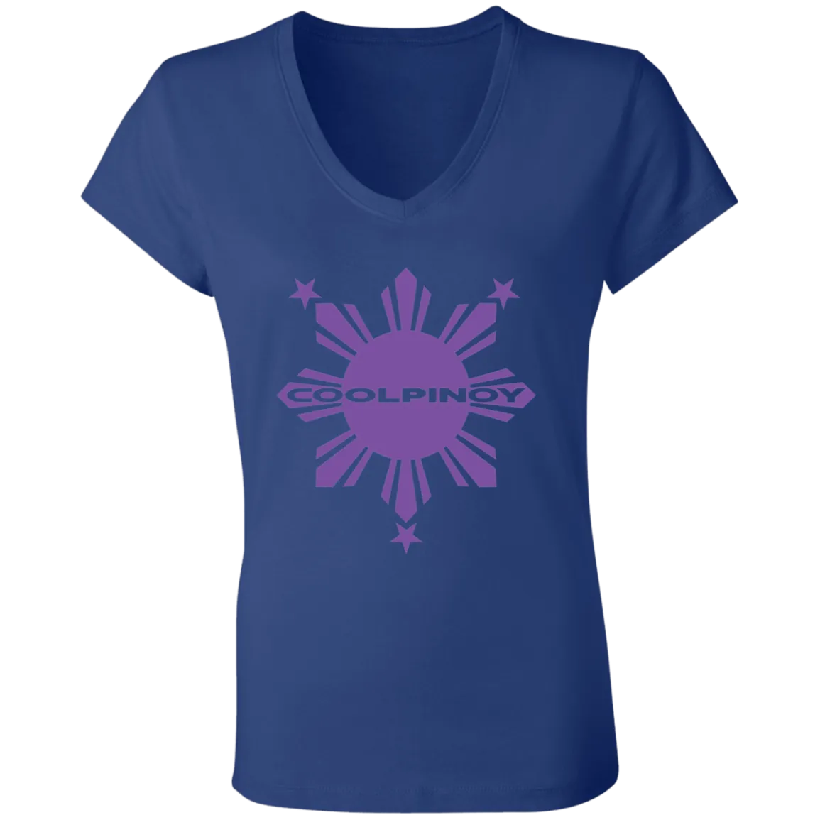 CoolPinoy Ube Ladies' Jersey V-Neck T-Shirt