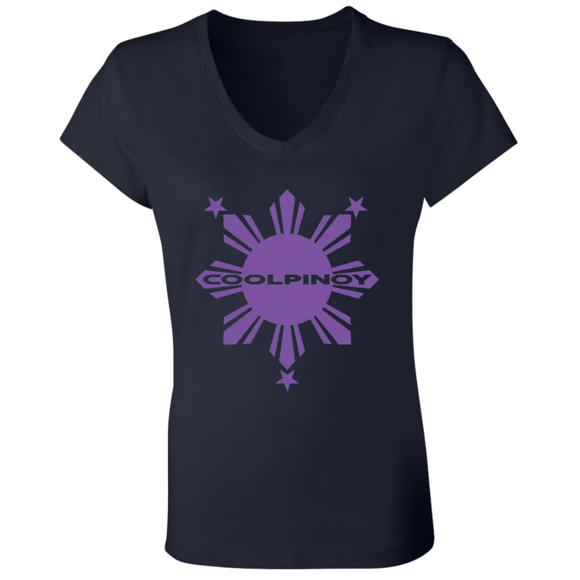 CoolPinoy Ube Ladies' Jersey V-Neck T-Shirt