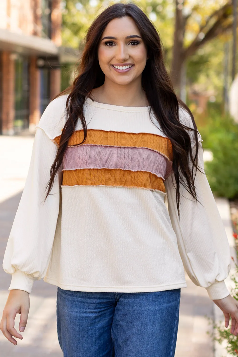 Corded Exposed Seam KnitTop