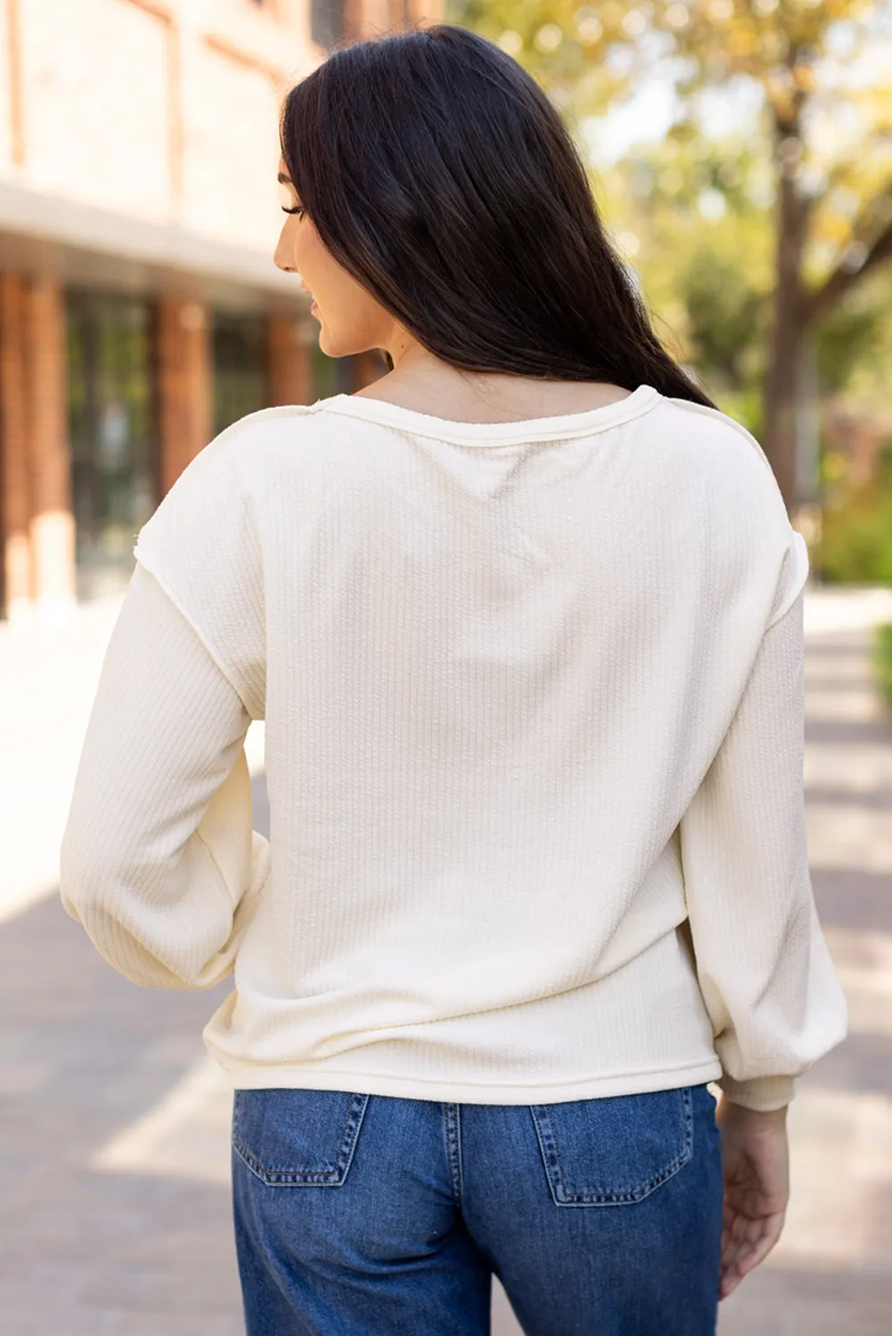 Corded Exposed Seam KnitTop