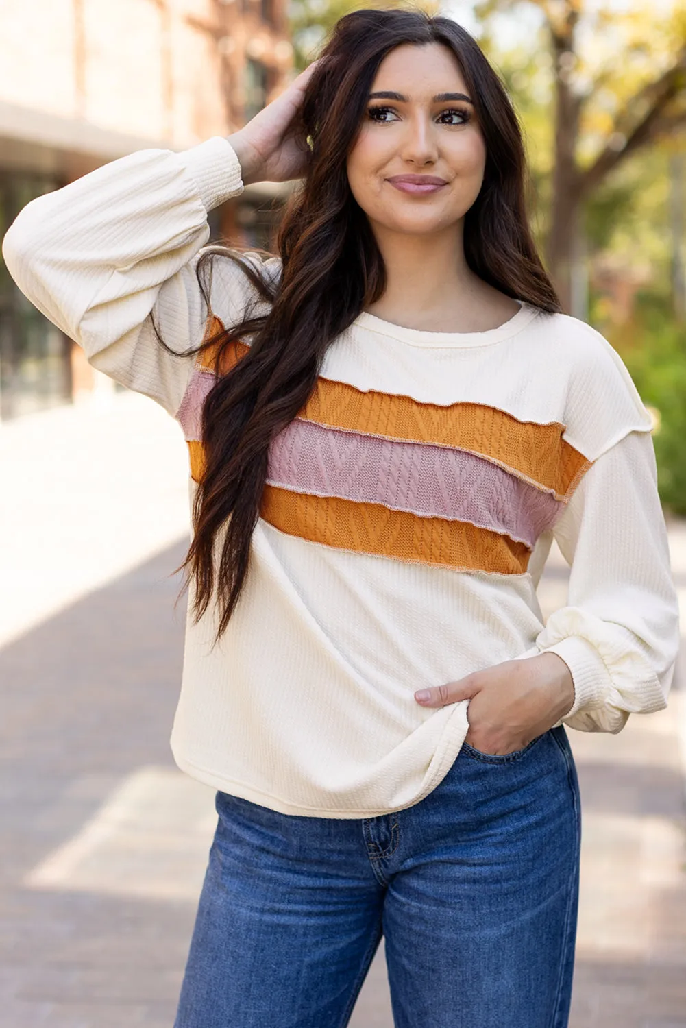 Corded Exposed Seam KnitTop