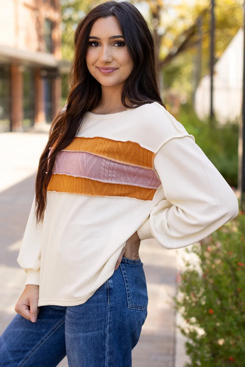 Corded Exposed Seam KnitTop
