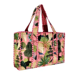 Cotton Block Print Tote Bag- Small & Large