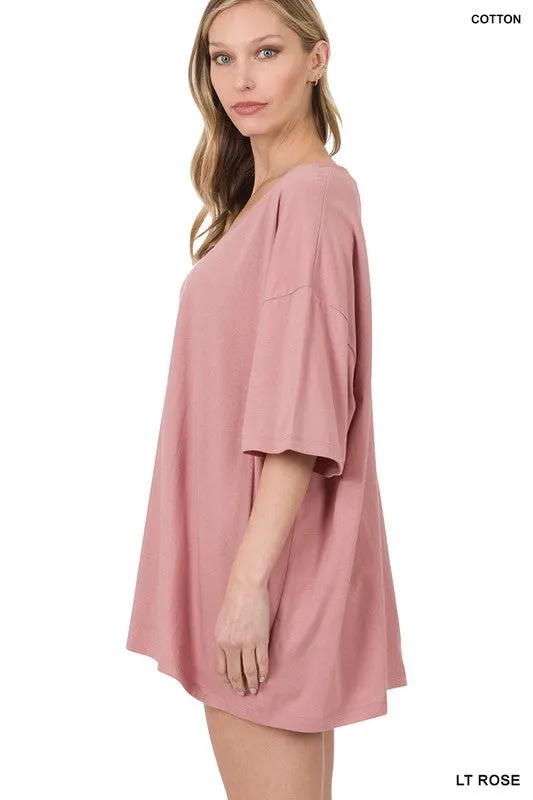 Cotton Drop Shoulder Boyfriend Box Tee