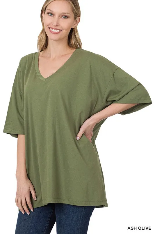 Cotton Drop Shoulder Boyfriend Box Tee