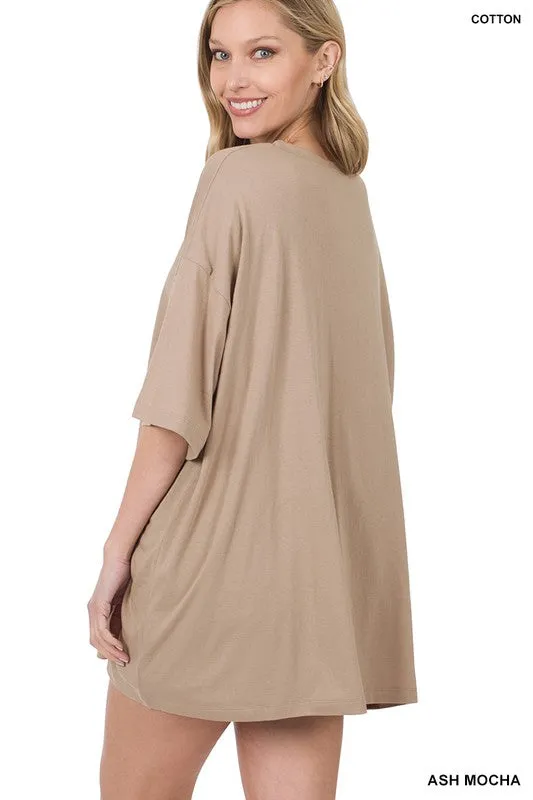 Cotton Drop Shoulder Boyfriend Box Tee