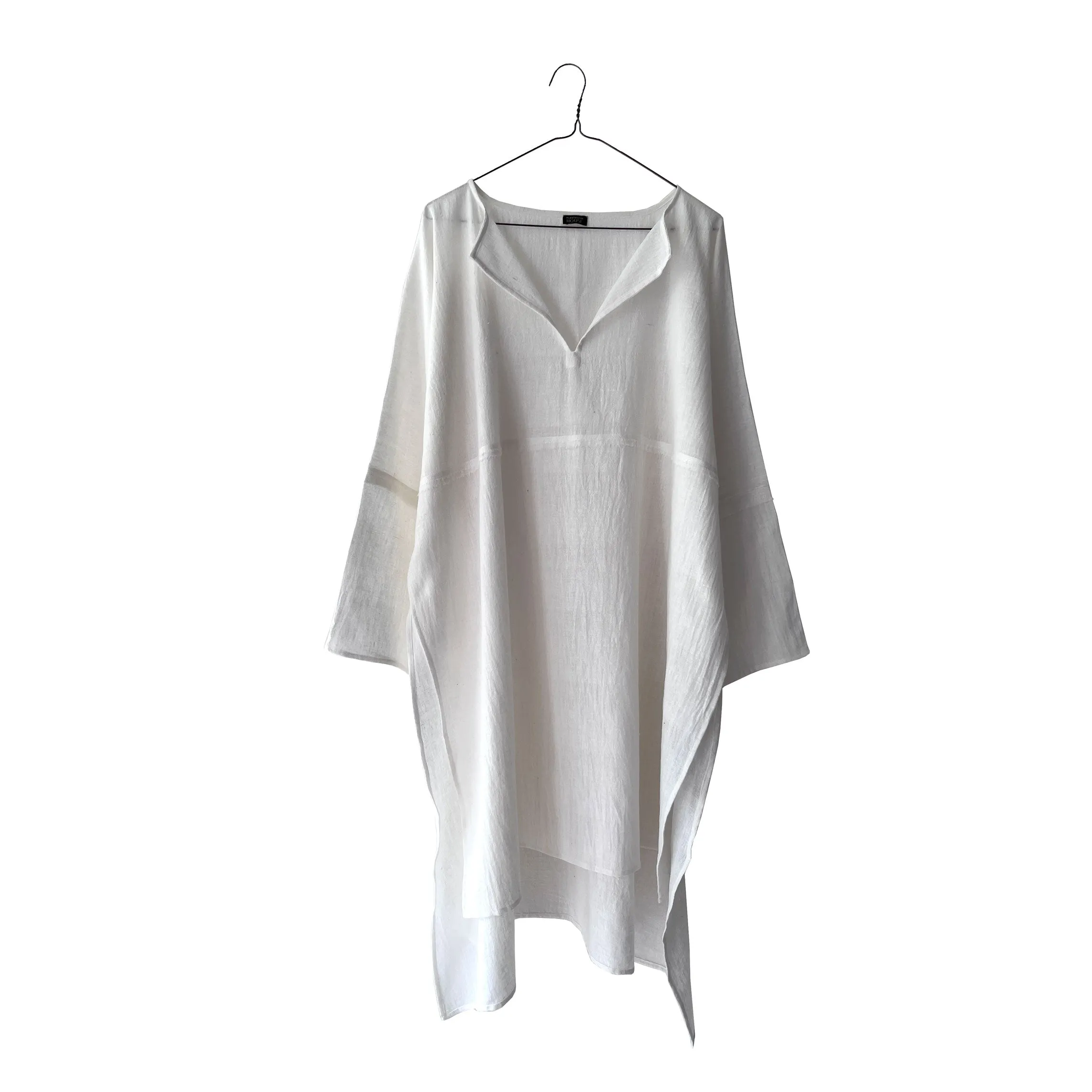 Cotton Semi-Sheer Up&Down Long Smock