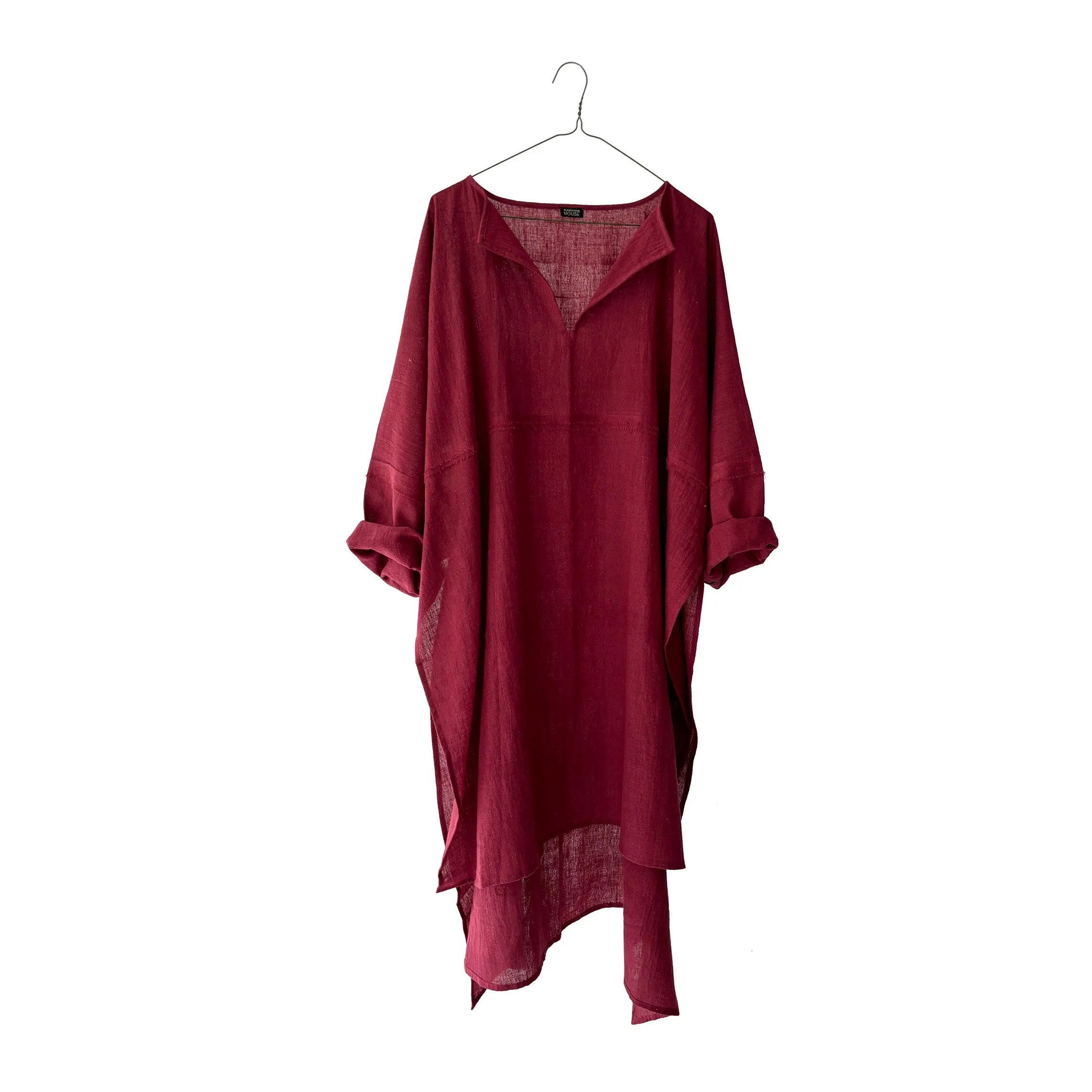 Cotton Semi-Sheer Up&Down Long Smock