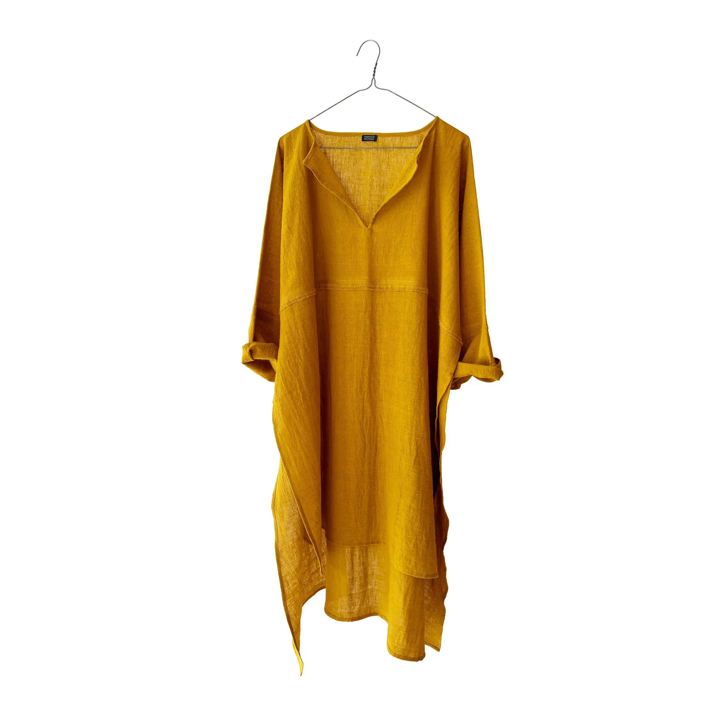 Cotton Semi-Sheer Up&Down Long Smock
