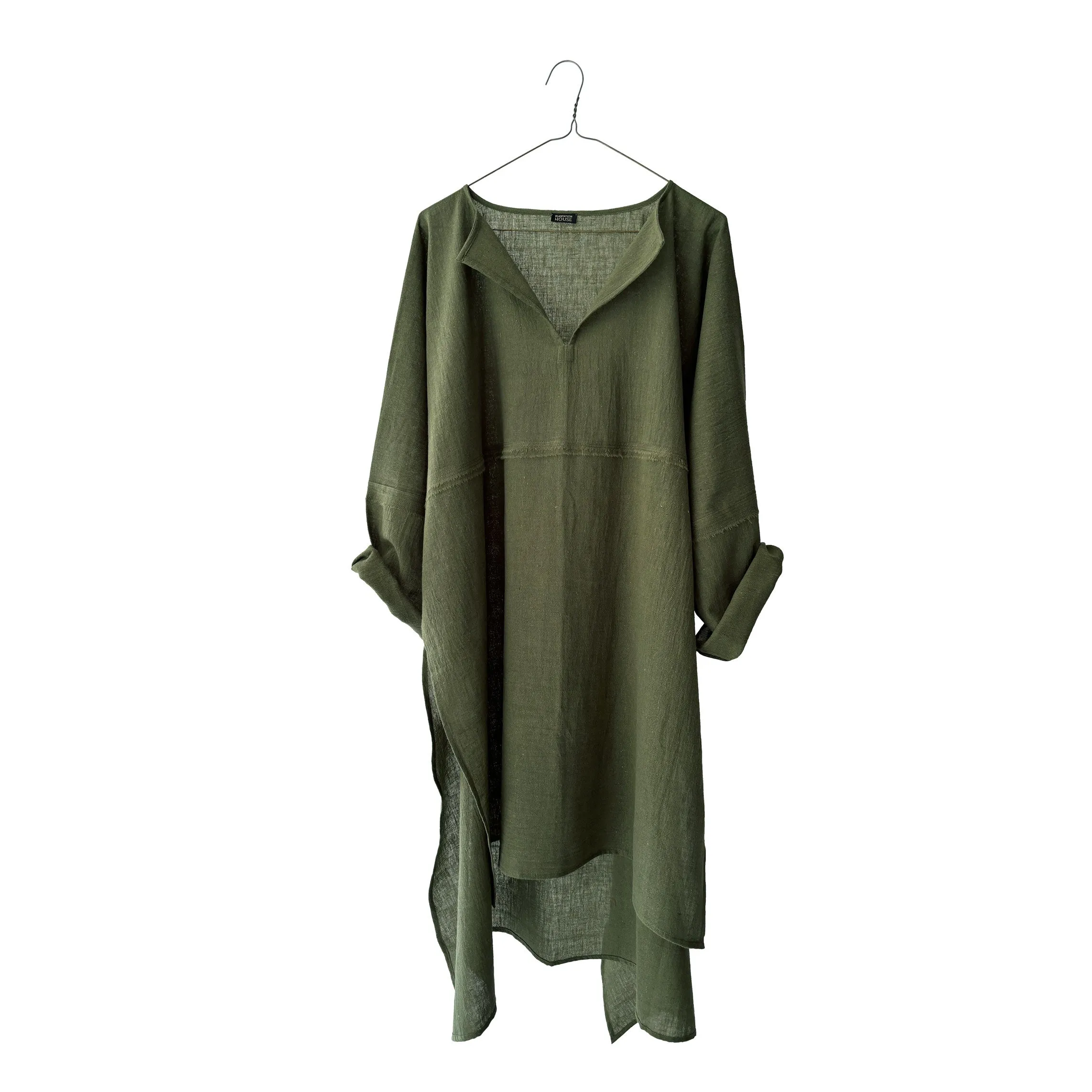 Cotton Semi-Sheer Up&Down Long Smock
