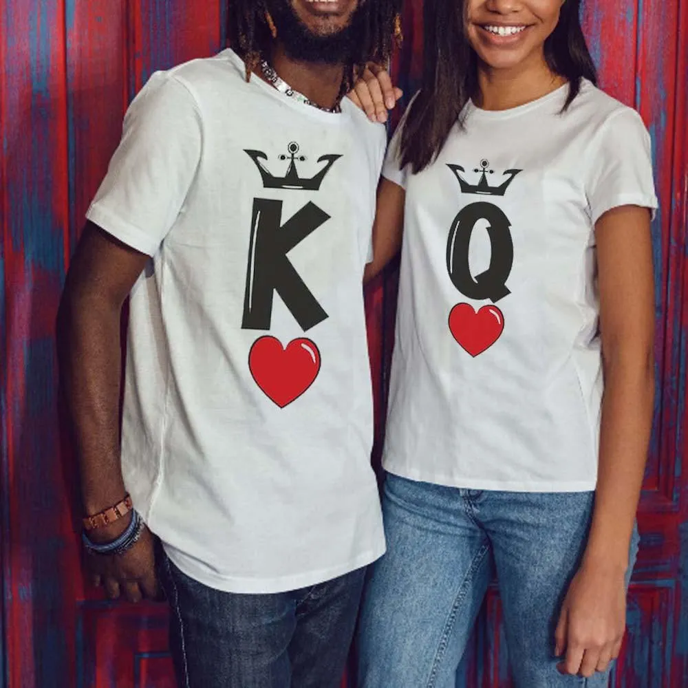 Couple Matching Queen King Hearts T-shirts