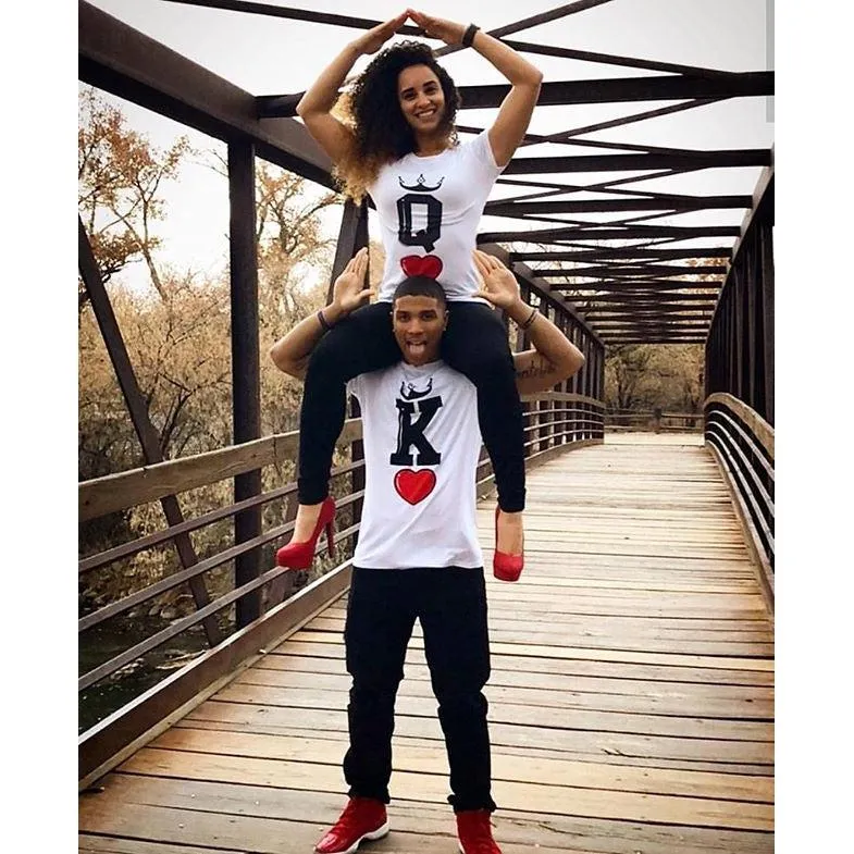 Couple Matching Queen King Hearts T-shirts