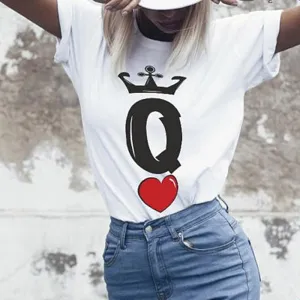 Couple Matching Queen King Hearts T-shirts