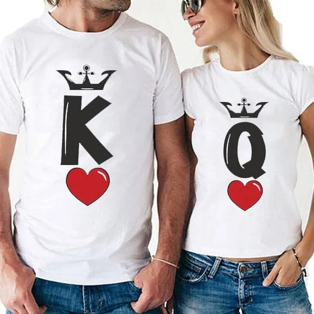 Couple Matching Queen King Hearts T-shirts