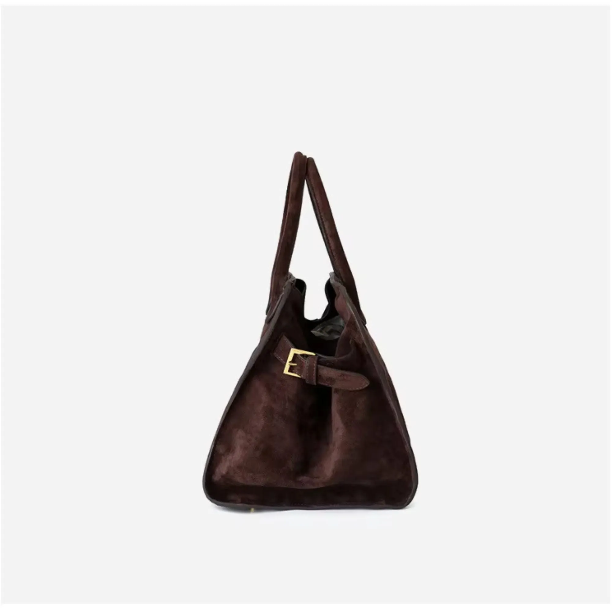 Cowhide Leather Retro Handbag | Suede Tote Bag