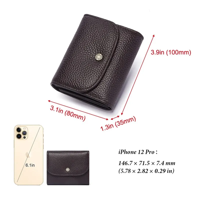 Cowhide Leather Wallets Travel Small Rfid Blocking Card