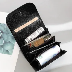 Cowhide Leather Wallets Travel Small Rfid Blocking Card