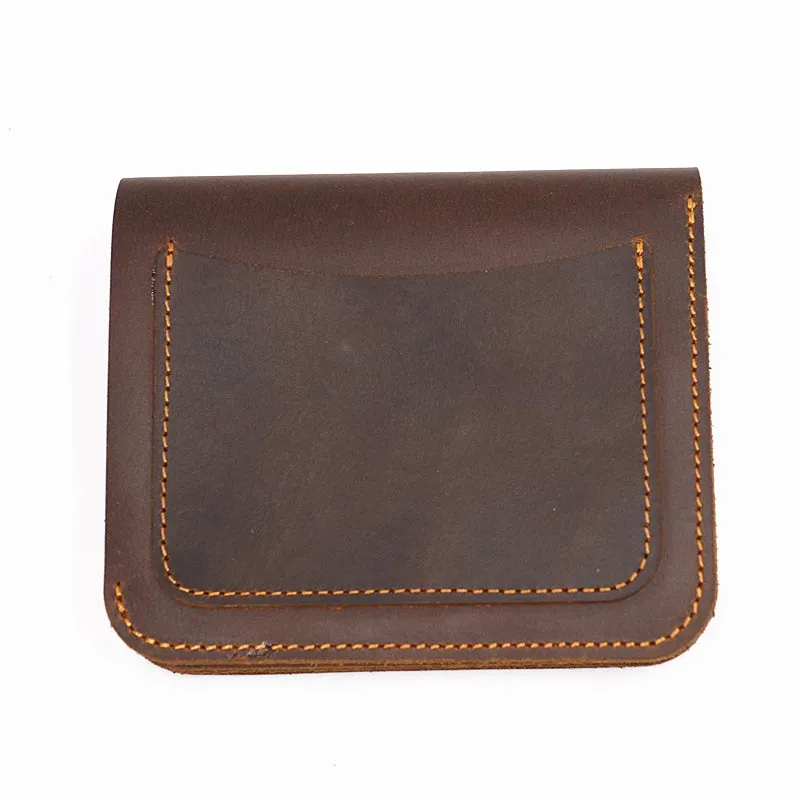 Cowhide Short Wallets For Men Zipper