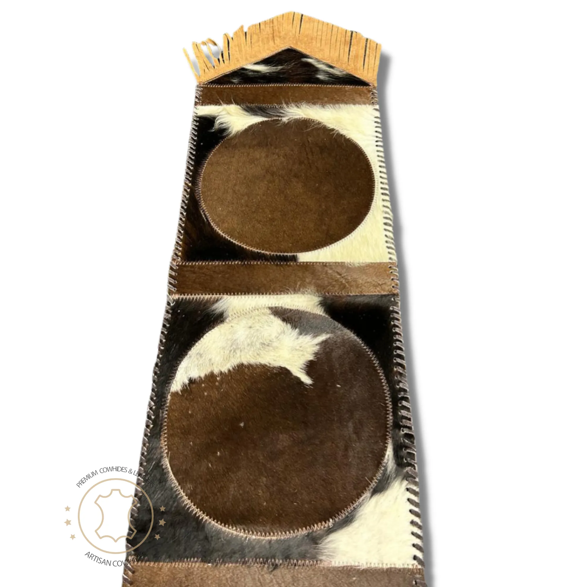 Cowhide Table Runner Solid Design 7ft long - Table Decor Runner